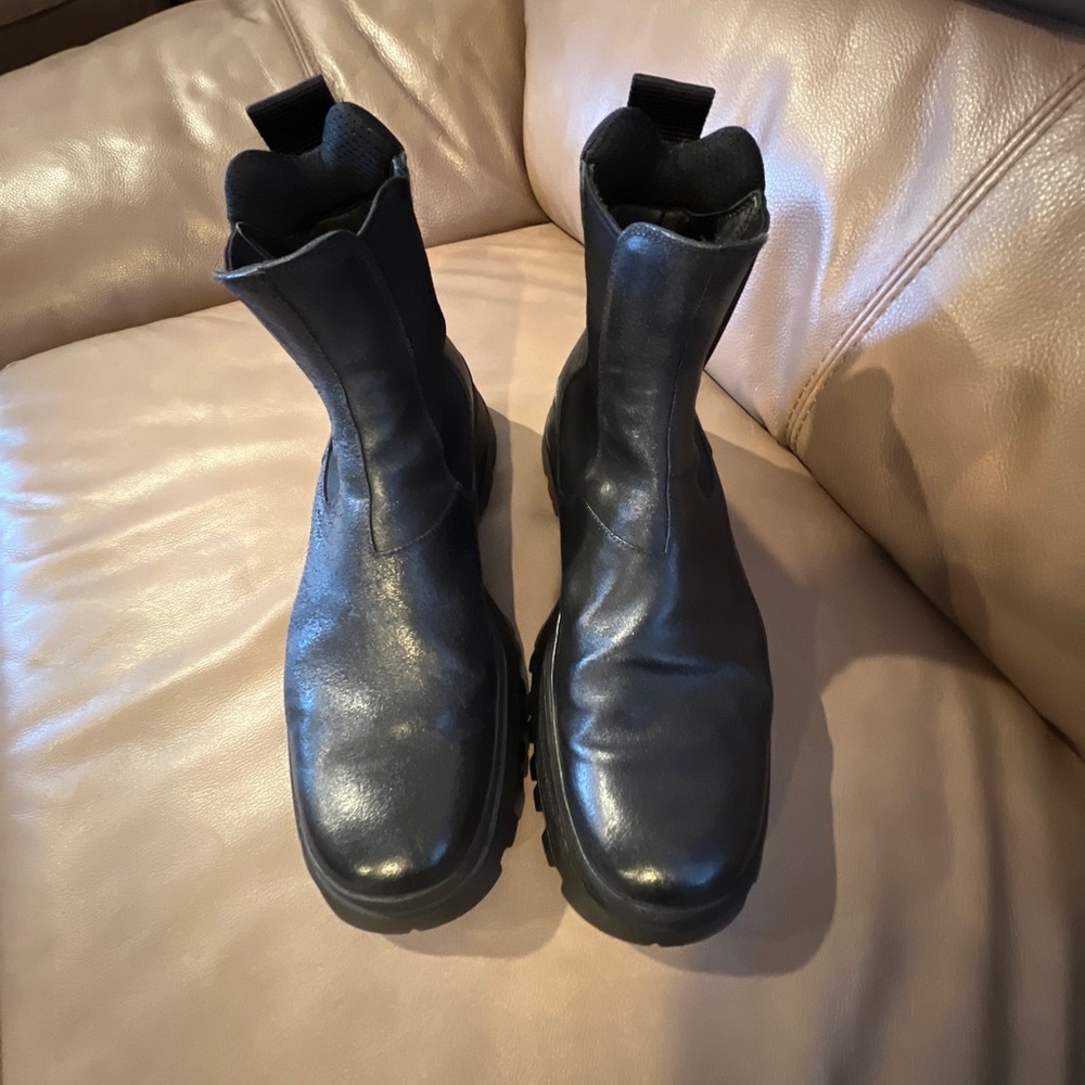 Prada Mens Brushed Leather Boots -Size 10